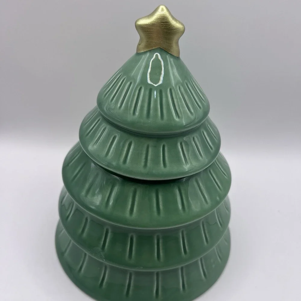 Target Bullseye Playground Christmas Tree Cookie Jar Fillable Canister 7